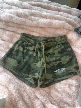 Women's Camo Athletic Shorts - Olive Green